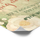 シャビーシックな花のモチーフ | ウェディングフォト ハッシュタグ ポスター (角)