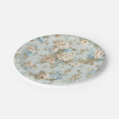 シャビーシックな花柄 ペーパープレート (アングル)