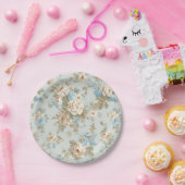 シャビーシックな花 ペーパープレート (パーティー)