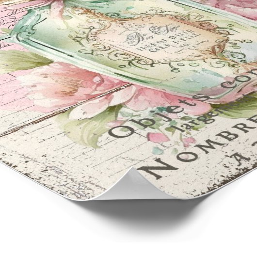 シャビーシックな香りボトルスフランスのクリプトポスター ポスター (角)