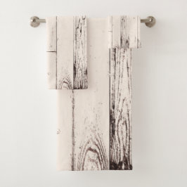 シャビーシックアイボリーウッド素朴ファームハウスバーン バスタオルセット