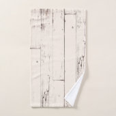 シャビーシックアイボリーウッド素朴ファームハウスバーン バスタオルセット (ハンドタオル)