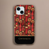 シャビーシックアートデコールレッド&金ゴールドバラモノグラム Case-Mate iPhoneケース