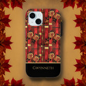 シャビーシックアートデコールレッド&金ゴールドバラモノグラム Case-Mate iPhoneケース