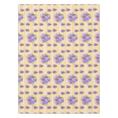 シャビーシックイエローストライプパンジーフローラテーブルクロス テーブルクロス (正面)