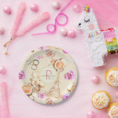 シャビーシックインヴィンテージパリ ペーパープレート (パーティー)