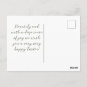 シャビーシックイースターラビットホリデーカード ポストカード (裏面)