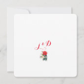 シャビーシックウォーターカラーバラ結婚式招待状 招待状 (裏面)