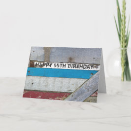 シャビーシックウッド55誕生日 カード