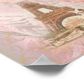 シャビーシックエッフェルタワーとバラ ポスター (角)