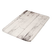 シャビーシックオフホワイトアイボリーウッドファームハ素朴ウス バスマット (アングル)