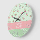 シャビーシックカントリーフローラ ラージ壁時計 (傾斜)