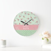 シャビーシックカントリーフローラ ラージ壁時計 (ホーム)