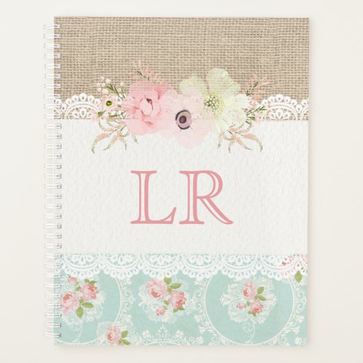 シャビーシックカントリーヴィンテージファ素朴ームハウス プランナー手帳 (正面)