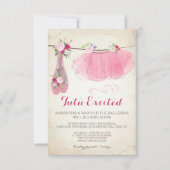 シャビーシックガールバレリーナベビーシャワー招待状 招待状 (正面)
