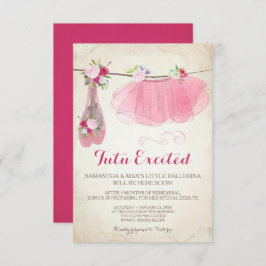 シャビーシックガールバレリーナベビーシャワー招待状 招待状