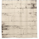 シャビーシッククリームイエローウッドファームハ素朴ウス シャワーカーテン (正面)