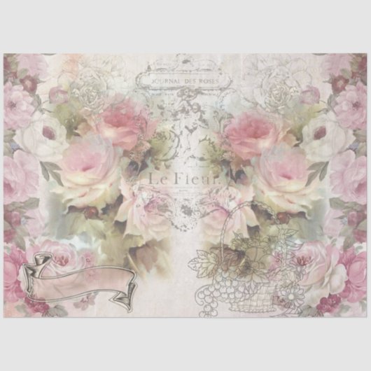 シャビーシックコラージシリーズデザイン1 薄葉紙 (正面)
