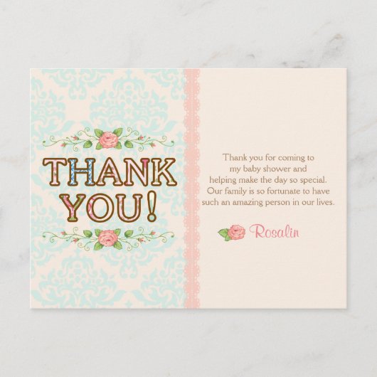 シャビーシックサンキューカード ポストカード (正面)