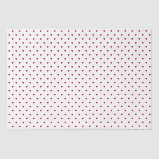 シャビーシックシンプル赤いハートパタンの白 薄葉紙 (正面)