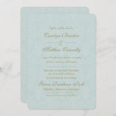 シャビーシックダマスクヴィンテージウェディング招待状 招待状 (正面/裏面)