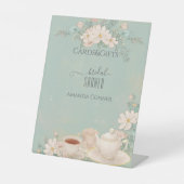 シャビーシックティーパーティーブライダルシャワーカード&ギフト 台座サイン (正面)