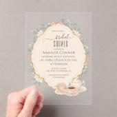 シャビーシックティーパーティーブライダルシャワー アクリル招待状 (インサイチュ (ポータブル))