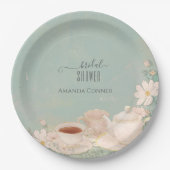 シャビーシックティーパーティーブライダルシャワー ペーパープレート (正面)