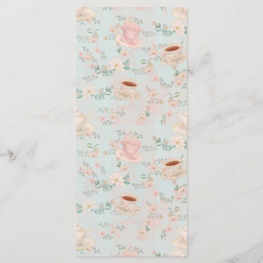 シャビーシックティーパーティーブライダルシャワー メニュー (裏面)