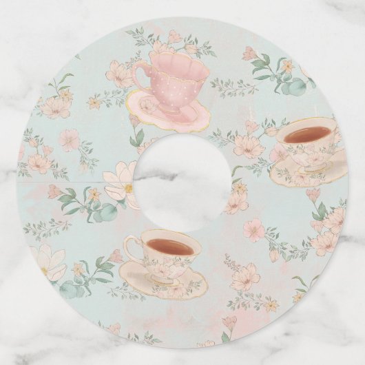 シャビーシックティーパーティーブライダルシャワー ワイングラスタグ (正面)