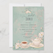 シャビーシックティーパーティーブライダルシャワー 招待状 (正面)