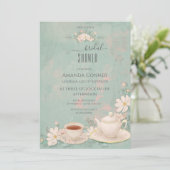 シャビーシックティーパーティーブライダルシャワー 招待状 (スタンド正面)