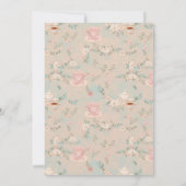 シャビーシックティーパーティーブライダルシャワー 招待状 (裏面)