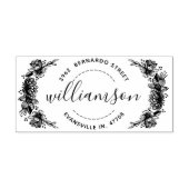 シャビーシックトレンディーフローラリース名&アドレス ラバースタンプ (インプリント)