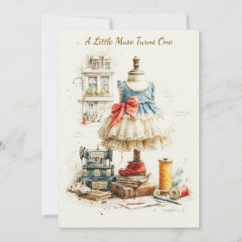 シャビーシックドレス&オートクチュールスタジオ1st誕生日 招待状