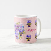シャビーシックハッピーバースデーラブフローラドットマグ コーヒーマグカップ (正面右)