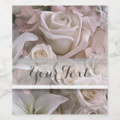 シャビーシックバラエレガントフローラカスタムワインラベル ワインラベル (シングルラベル)