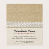 シャビーシックバラオンヴィンテージレースバーラップありがとう (内部フラット)