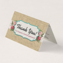 シャビーシックバラオンヴィンテージレースバーラップありがとう