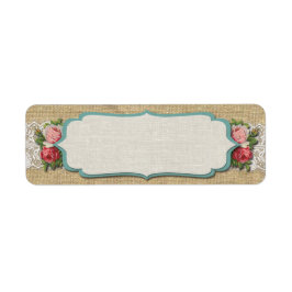 シャビーシックバラオンヴィンテージレース&バ素朴ラップ ラベル