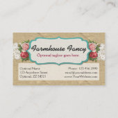 シャビーシックバラオンヴィンテージレース&バ素朴ラップ 名刺 (裏面)