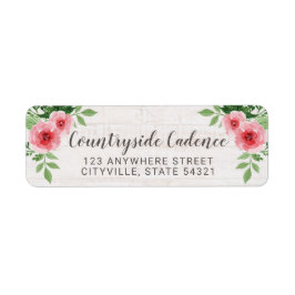 シャビーシックバラオン素朴ウッド差出人住所 ラベル