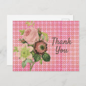 シャビーシックバラサンキューカード ポストカード (正面/裏面)