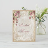 シャビーシックバラズパールスアンドレースブライダルシャワー 招待状 (スタンド正面)