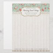 シャビーシックバラズレース&バーラップヴィンテージブティック レターヘッド (正面/裏面)