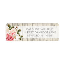 シャビーシックバラズ素朴ウッド差出人住所ラベル