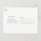 シャビーシックバラフローラエレガント保存日付 案内ポストカード (裏面)