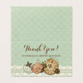 シャビーシックバラヴィンテージジュエリーサンキューカード (外部フラット)