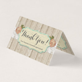 シャビーシックバラ素朴オンウッド&レースありがとう