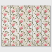 シャビーシックバラ&素朴コテージバーンウッド ラッピングペーパー (フラット)